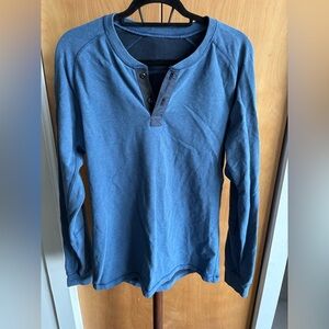 Lululemon Blue Long Sleeve Henley‎ Shirt